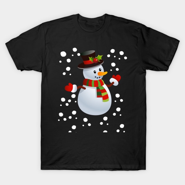 Snowman In The Snow T-Shirt by SistersTrading84